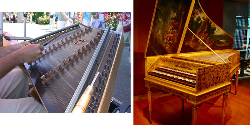 When was the first piano invented? Before it came the hammered dulcimer and harpsichord.