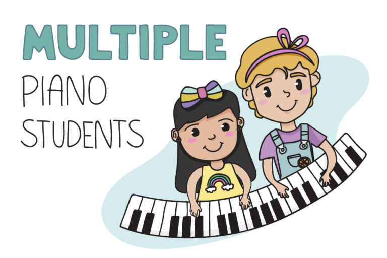 Multiple piano students