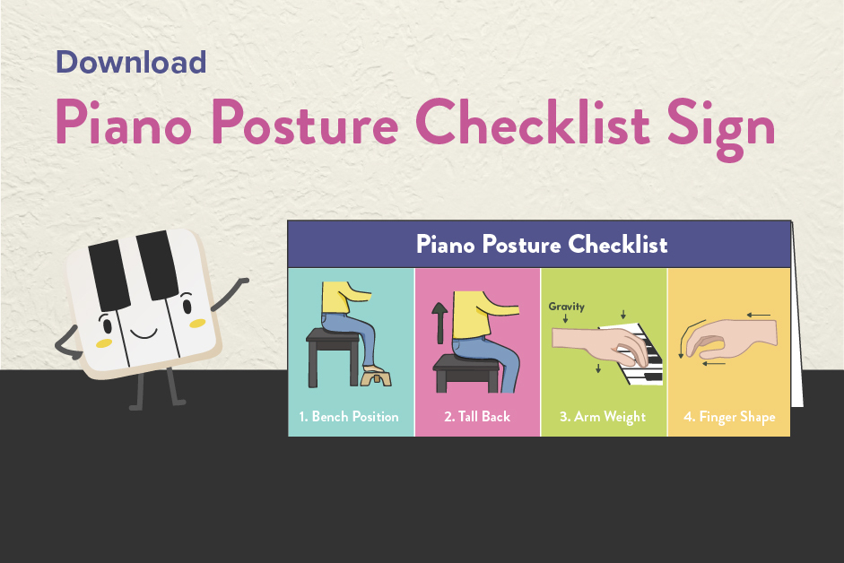 Piano Posture Checklist Sign