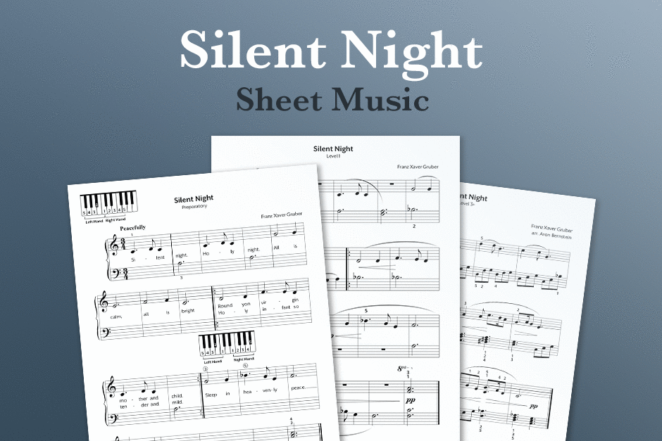 Free Silent Night piano sheet music from Hoffman Academy