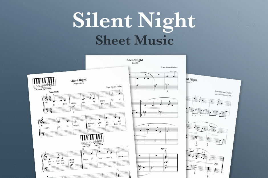 Silent Night - late beginner/elementary Christmas piano sheet music