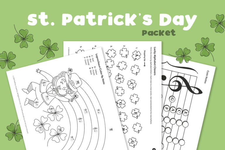 St. Patricks Day printable piano packet