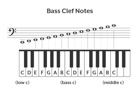 all of the bass clef notes.