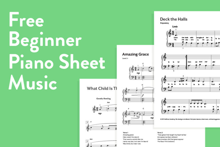Free beginner piano sheet music that is easy to play.