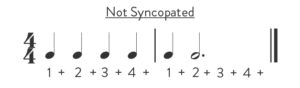 Not syncopated notes.