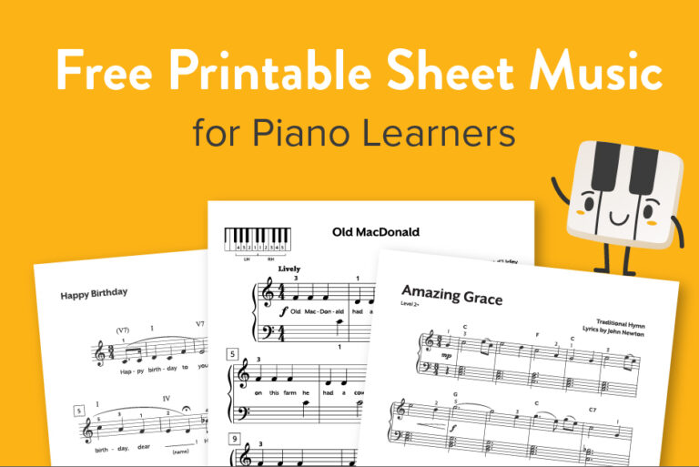 Free Printable Sheet Music for piano learners