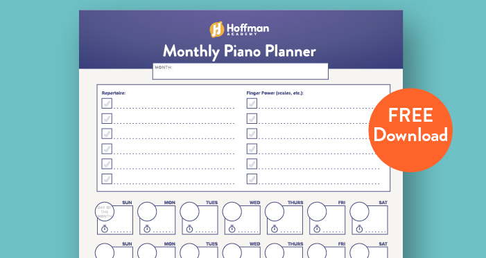 Monthly Piano Planner