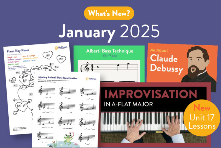 What's New? January 2025 | Images of sheet music & blog article headers